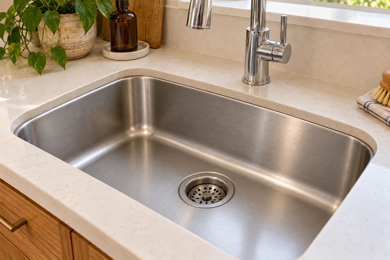 Stainless Steel Kitchen Sink: after cleaning
