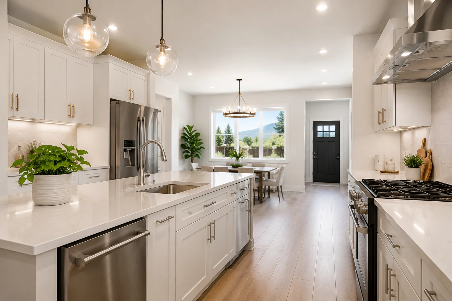 Spotless kitchen cleaned by professional maid service in Norco CA